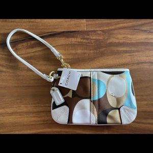 Coach Multicolor Scarf Print Wristlet
